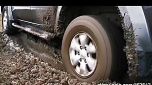 www.4girlsxxx.fun Car stuck in deep mud wet muddy feet socks high heels
