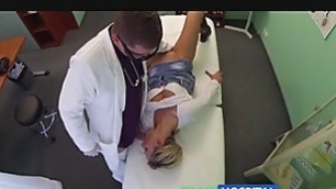 Stunning blonde patient gets the good doctors cock