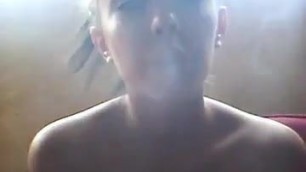 Sexy babe chain smoking fetish