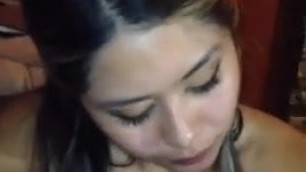 Sexy long Asian blowjob and swallow