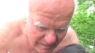 Old Man Fucks Cheerleader Outdoors