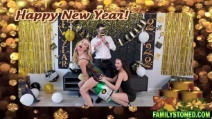 New Years Eve party with stepdaughters and their stepdady