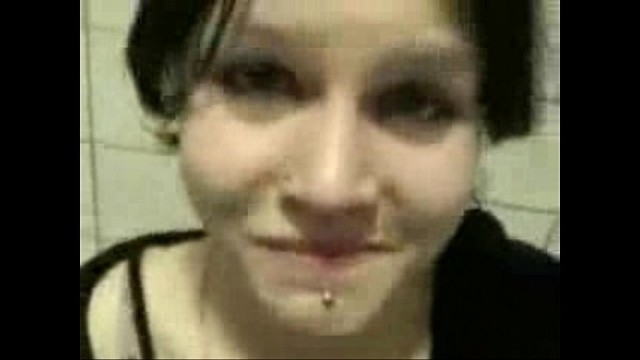 emo gotch chick gives handjob in toilet www&period;watchfreesexcams&period;com